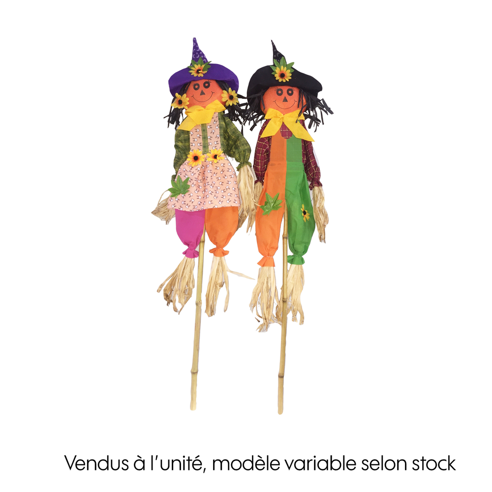 Épouvantail Halloween sur pic, plusieurs coloris disponibles - H.122cm