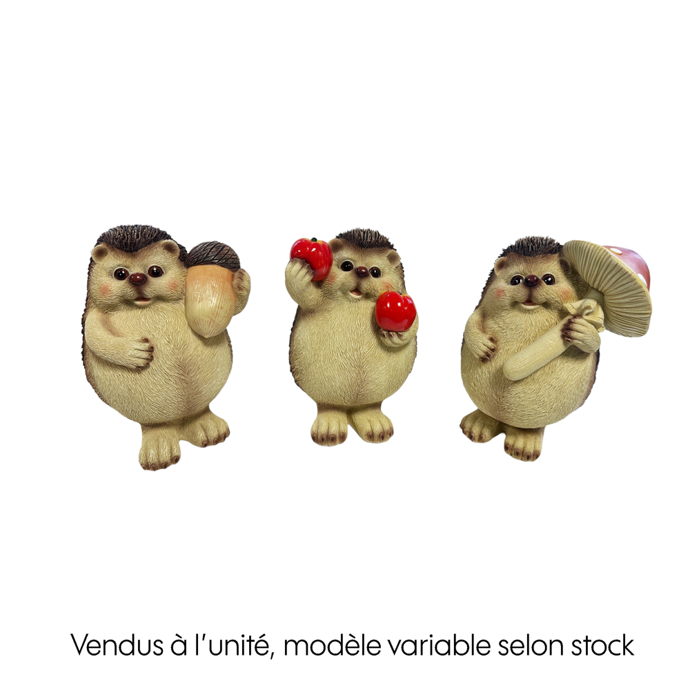 Hérisson en polyrésine, plusieurs modèles disponibles - H.20,5cm
