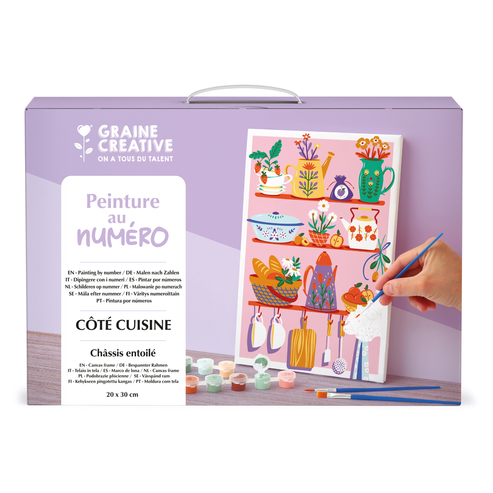 Kit de peinture par numéro 'Côté cuisine', coloris mixte - L.30xl.20cm