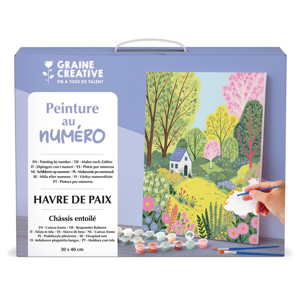 Kit de peinture par numéro 'Havre de paix', parme - L.40xl.30cm
