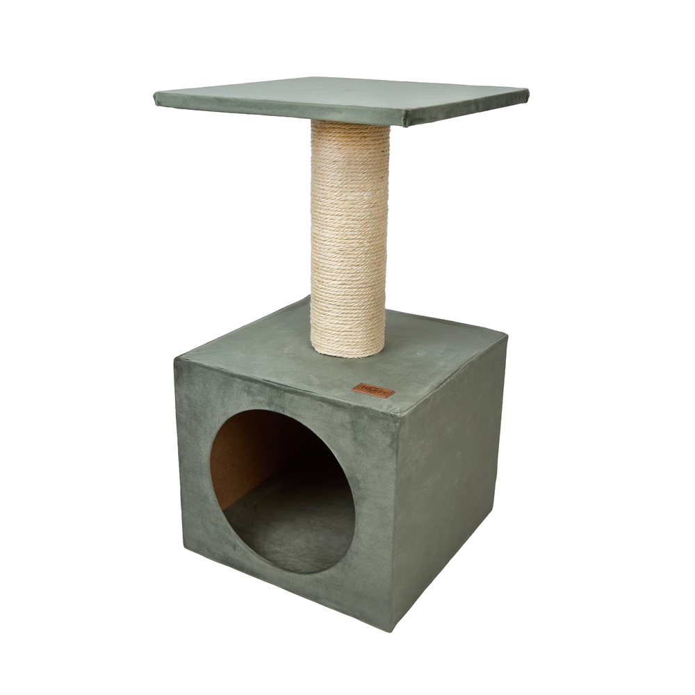 Arbre à chat Cozy vert 29.5x29.5x55cm