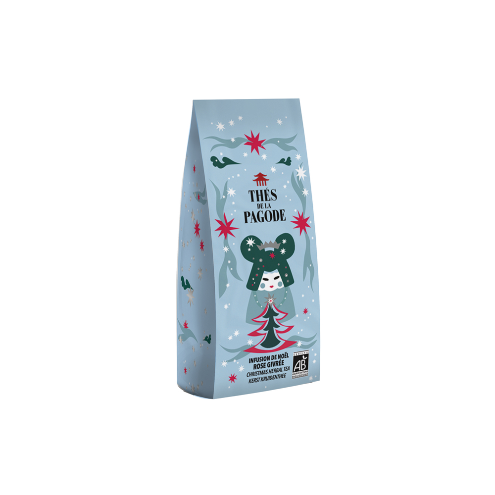 Infusion bio de Noël, rose givrée - 50g