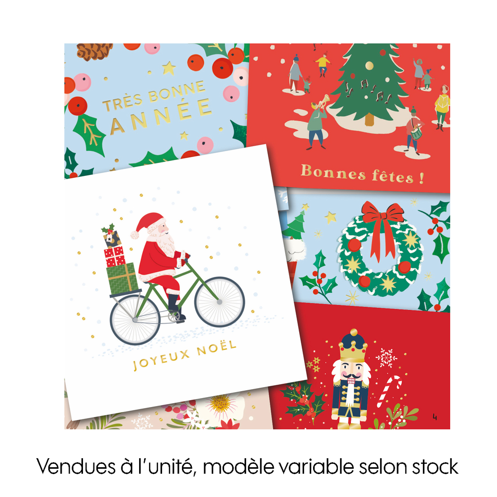 Cartes de vœux 'Les Pépites', Noël et Nouvel An, coloris variables