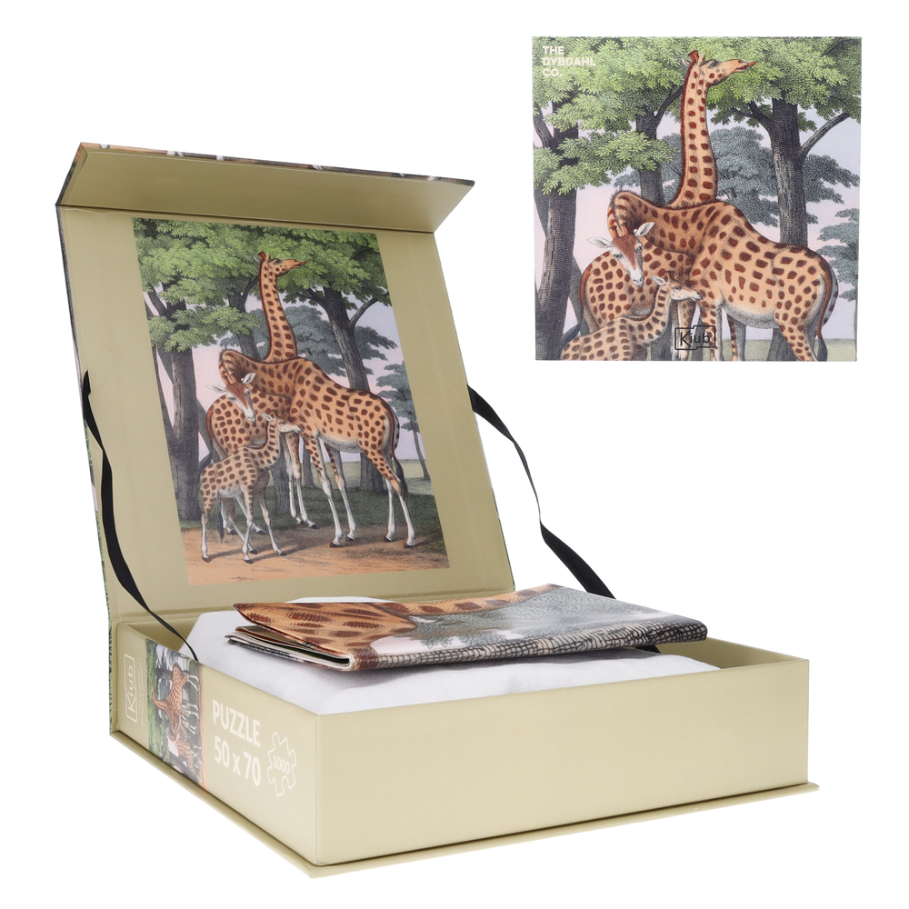 Puzzle 1000 pièces avec pochon 'Girafes' - L.70xl.50cm
