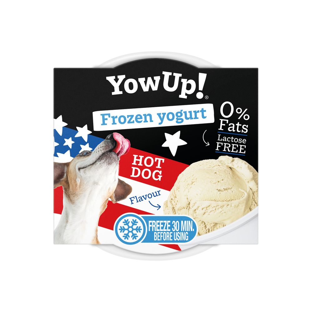 Yaourt glacé pour chien, saveur hot-dog 110gr