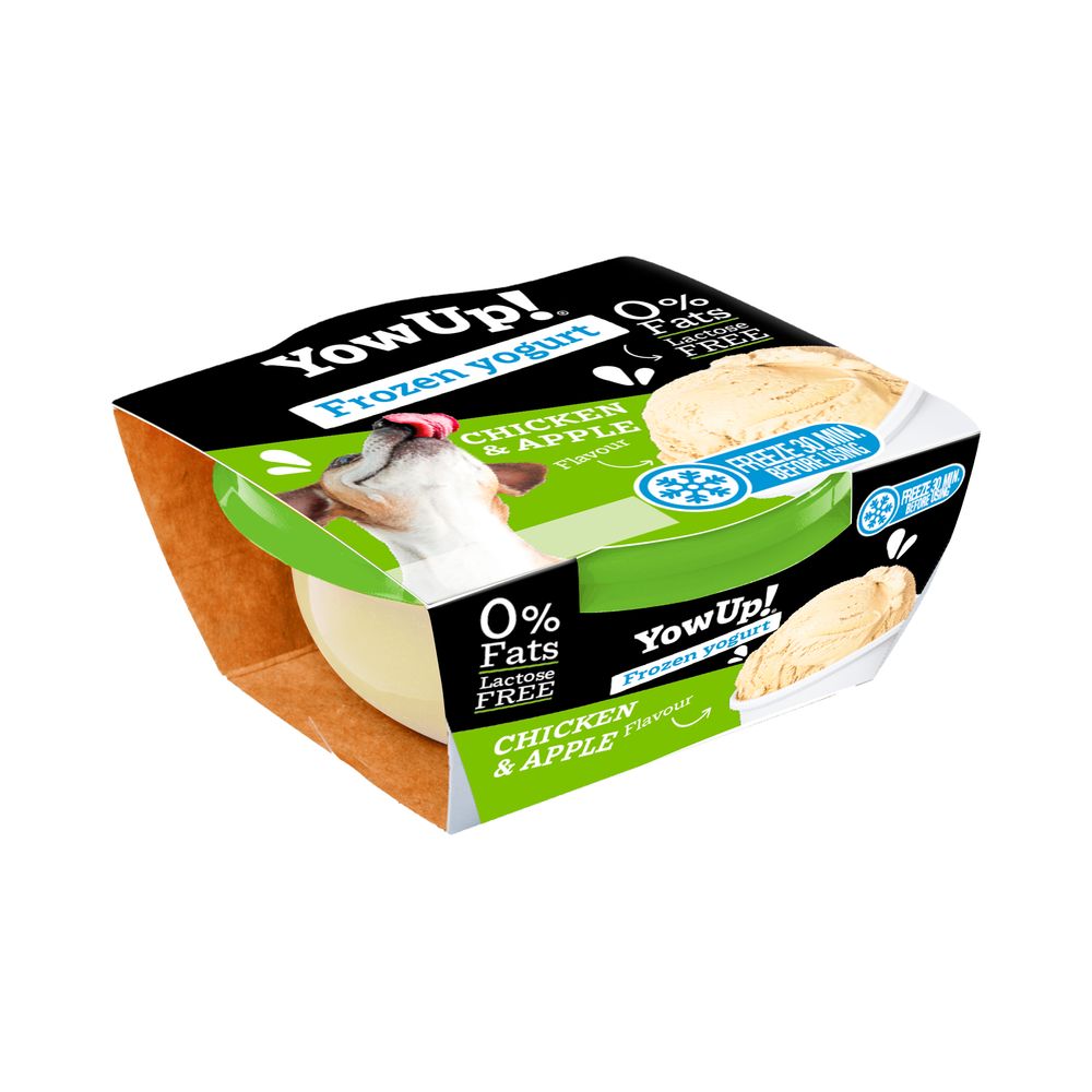 Yaourt glacé pour chien, saveur poulet et pomme 110gr