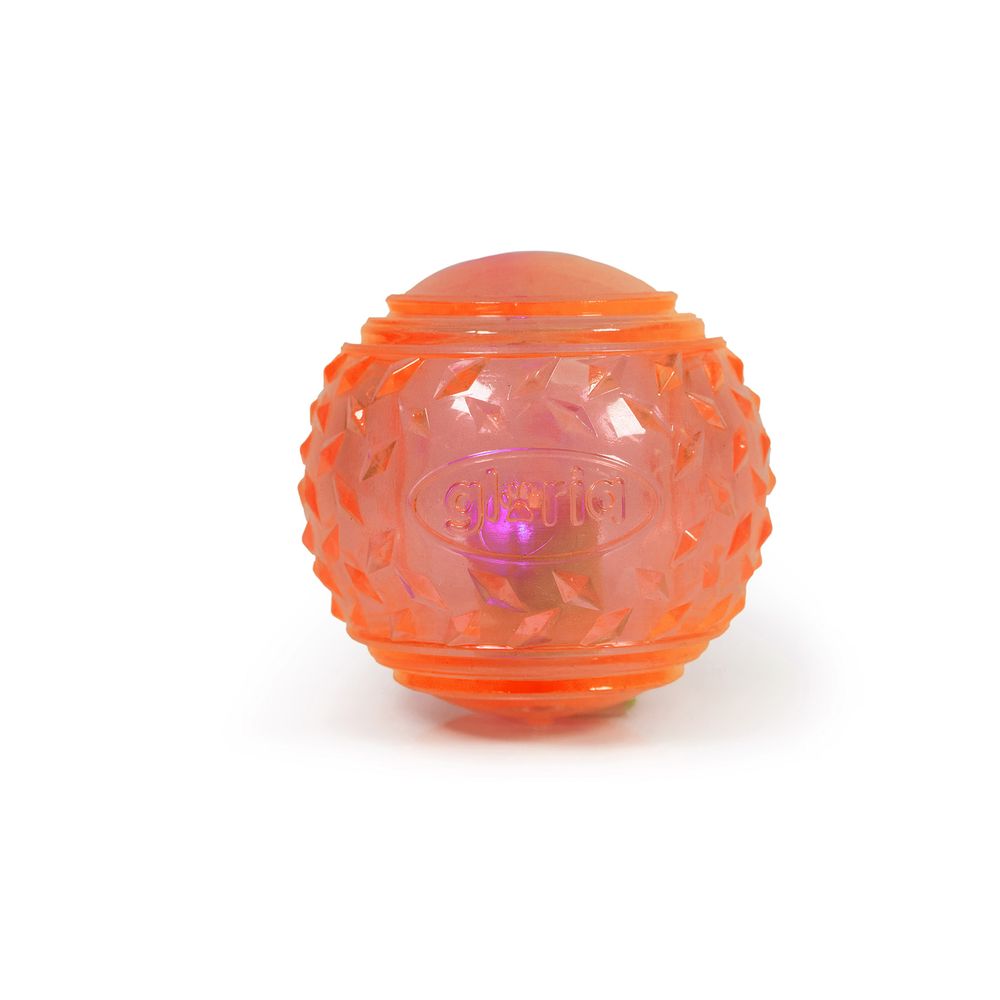 Jouet pour chien, balle lumineuse D.6.35cm - orange