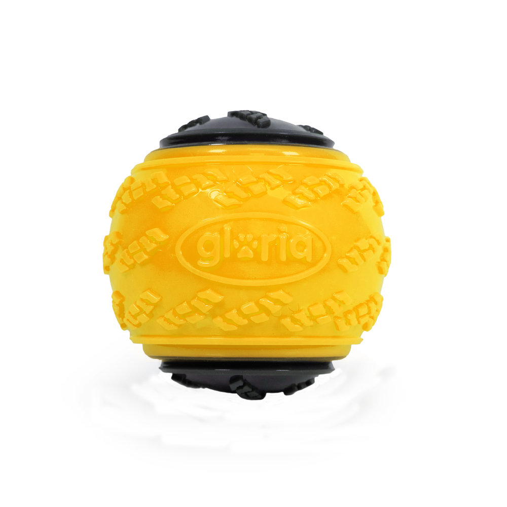 Jouet pour chien, balle méga squeaker jaune/gris L