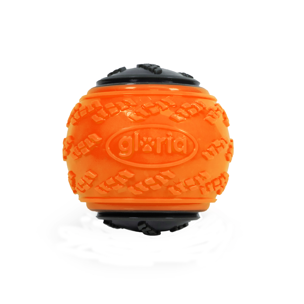 Jouet pour chien, balle méga squeaker orange/gris L