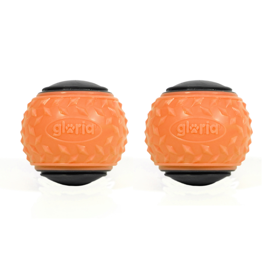 Jouet pour chien, balle méga squeaker orange/gris M x2