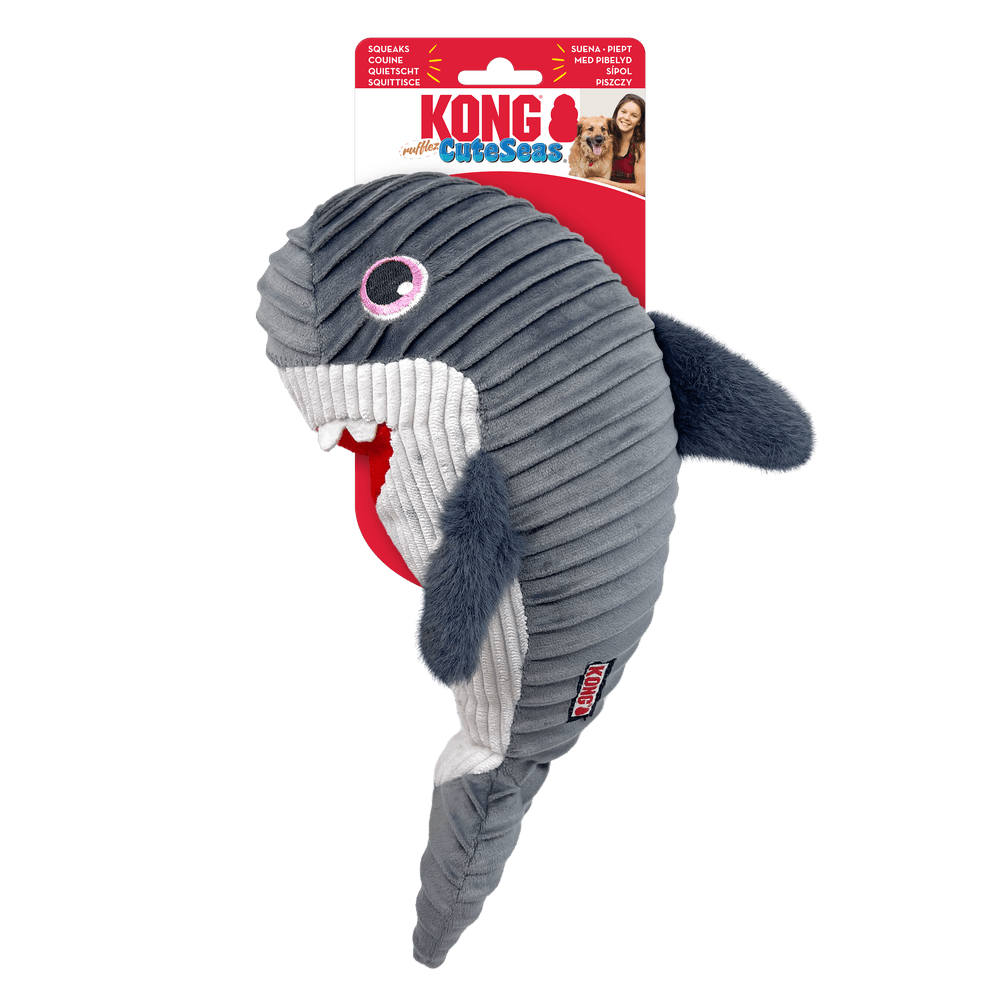 Jouet pour chien, peluche Cuteseas, requin Rufflez H.33cm - gris