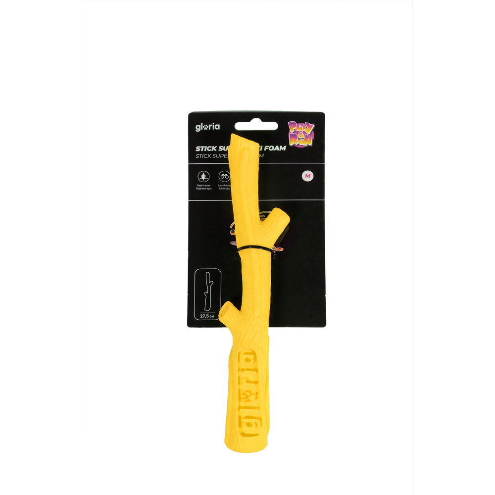Jouet pour chien : bâton flottant en mousse, coloris jaune - H.27,5cm