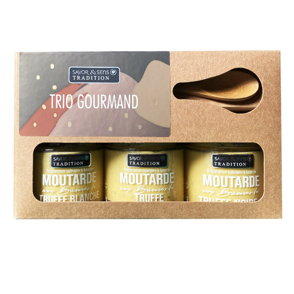 Coffret 'Trio Gourmand', 3 moutardes à la truffe