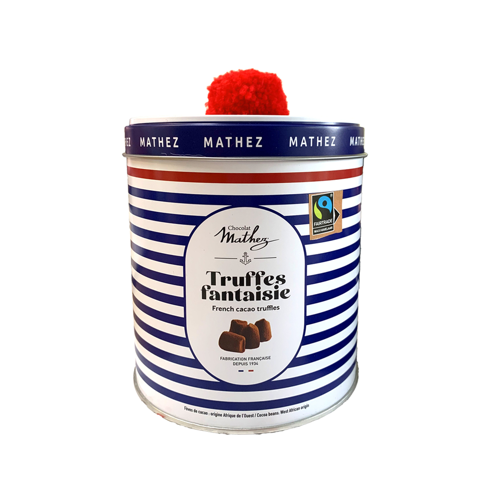 Truffes fantaisie au cacao Fairtrade, coffret en métal 
