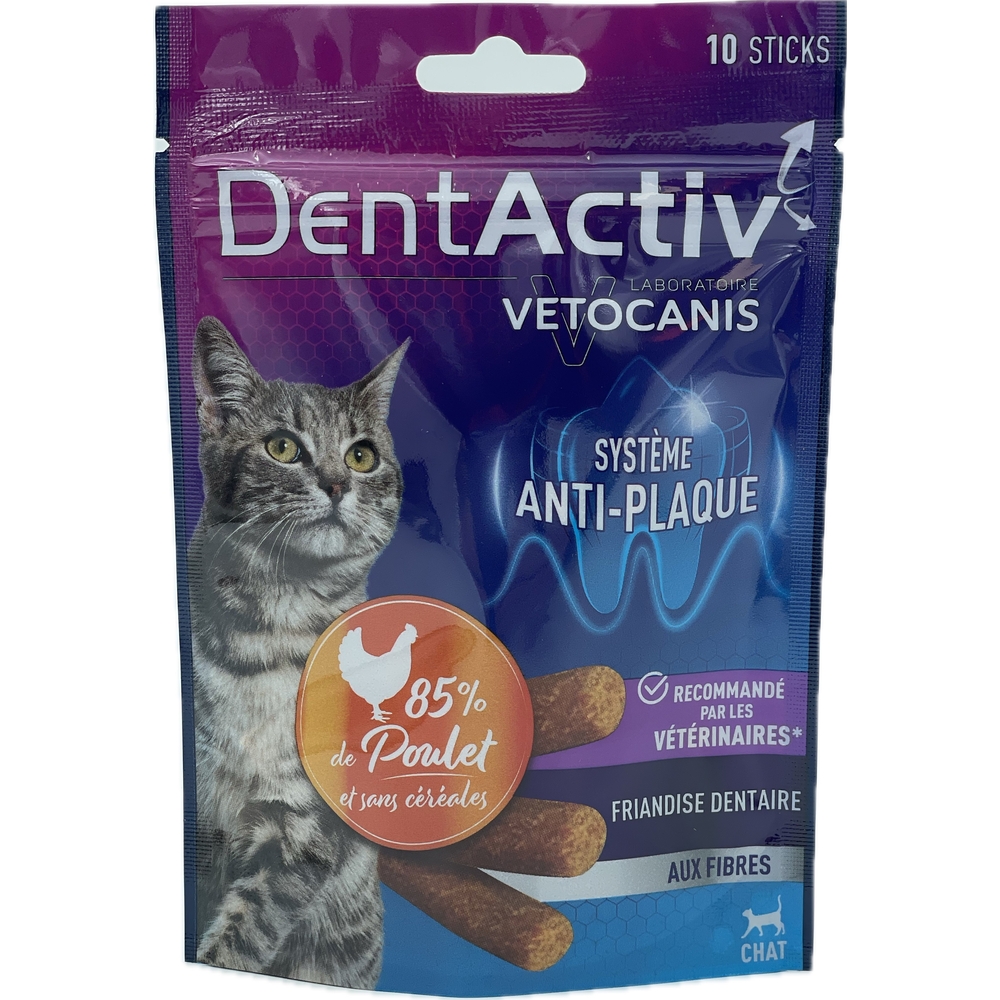 Dentactiv 10 sticks poulet, pour chat