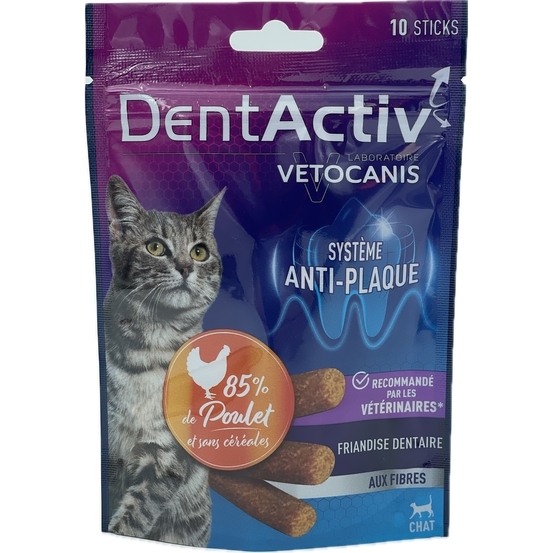 Dentactiv 10 sticks poulet, pour chat