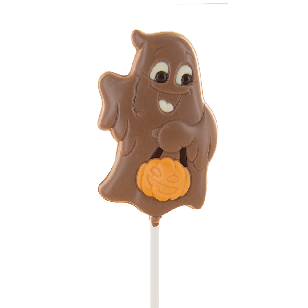 Sucette en chocolat au lait, décoration fantôme - 25g