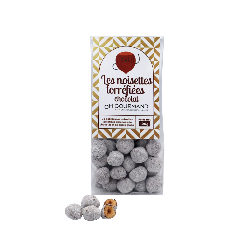 Sachet de noisettes torréfiées au chocolat - 100g