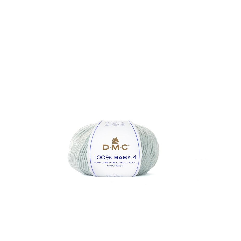 Pelote 100% Baby 4 en laine/polyamide, coloris bleu clair 107 - 50g