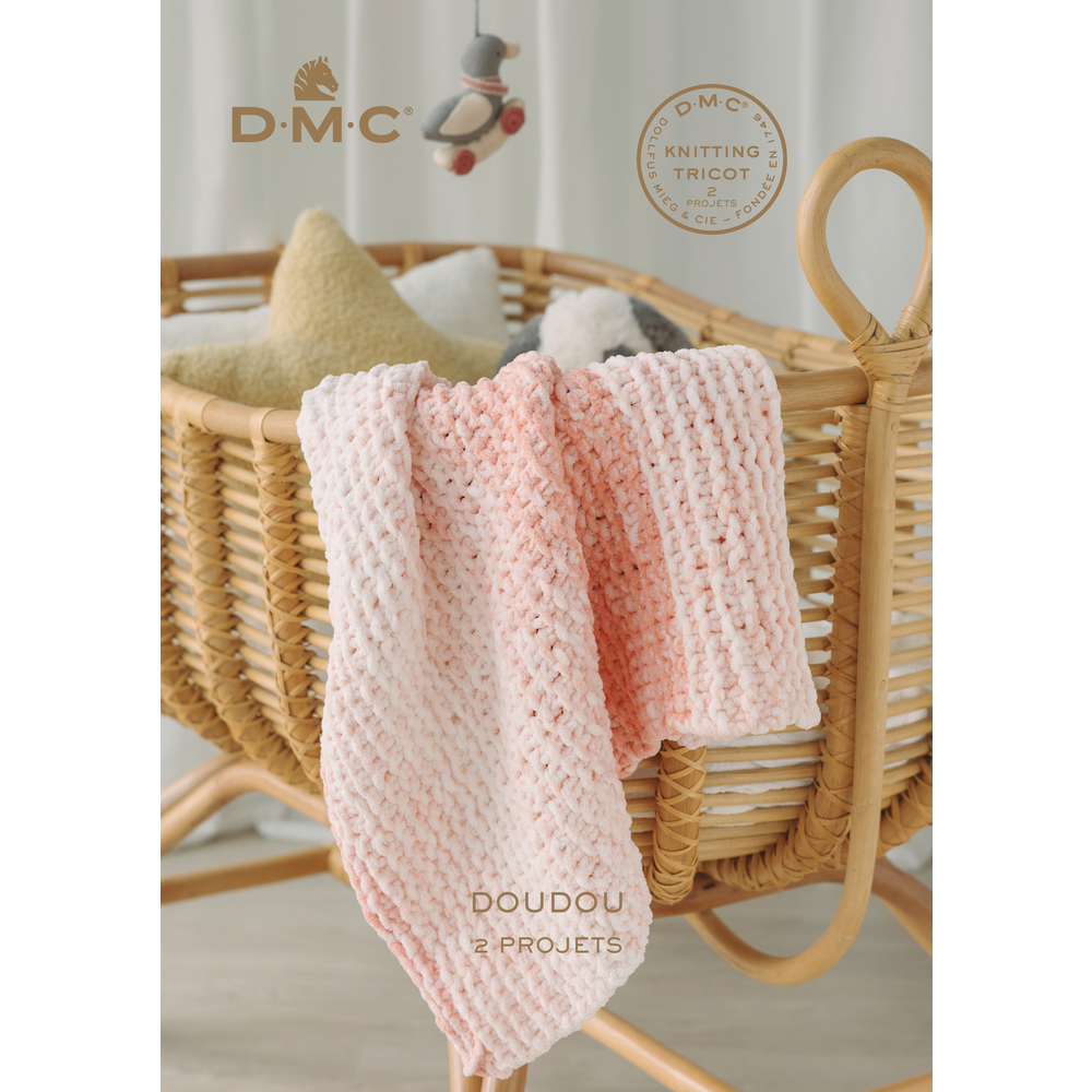 6 patrons au tricot : couvertures pour bébé et un amigurumi fil Doudou