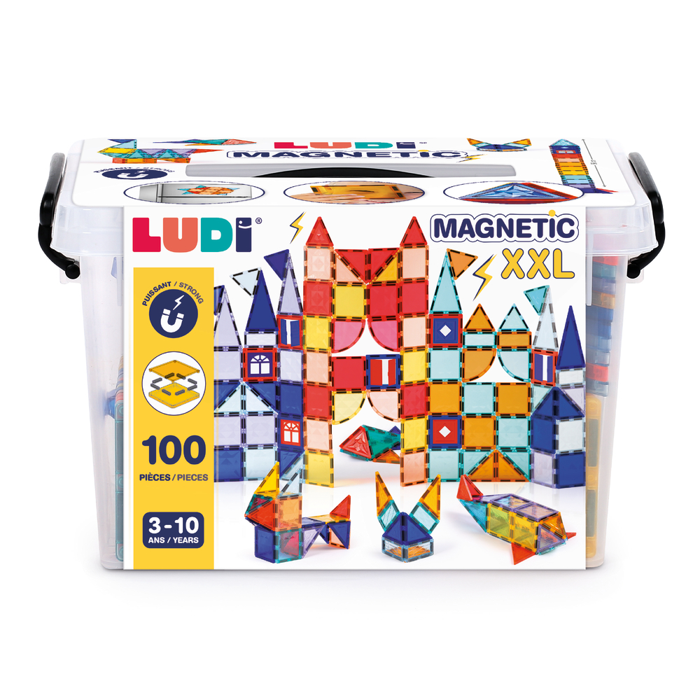 Jeu de construction aimanté magnétique pour enfant - 100 pièces XXL