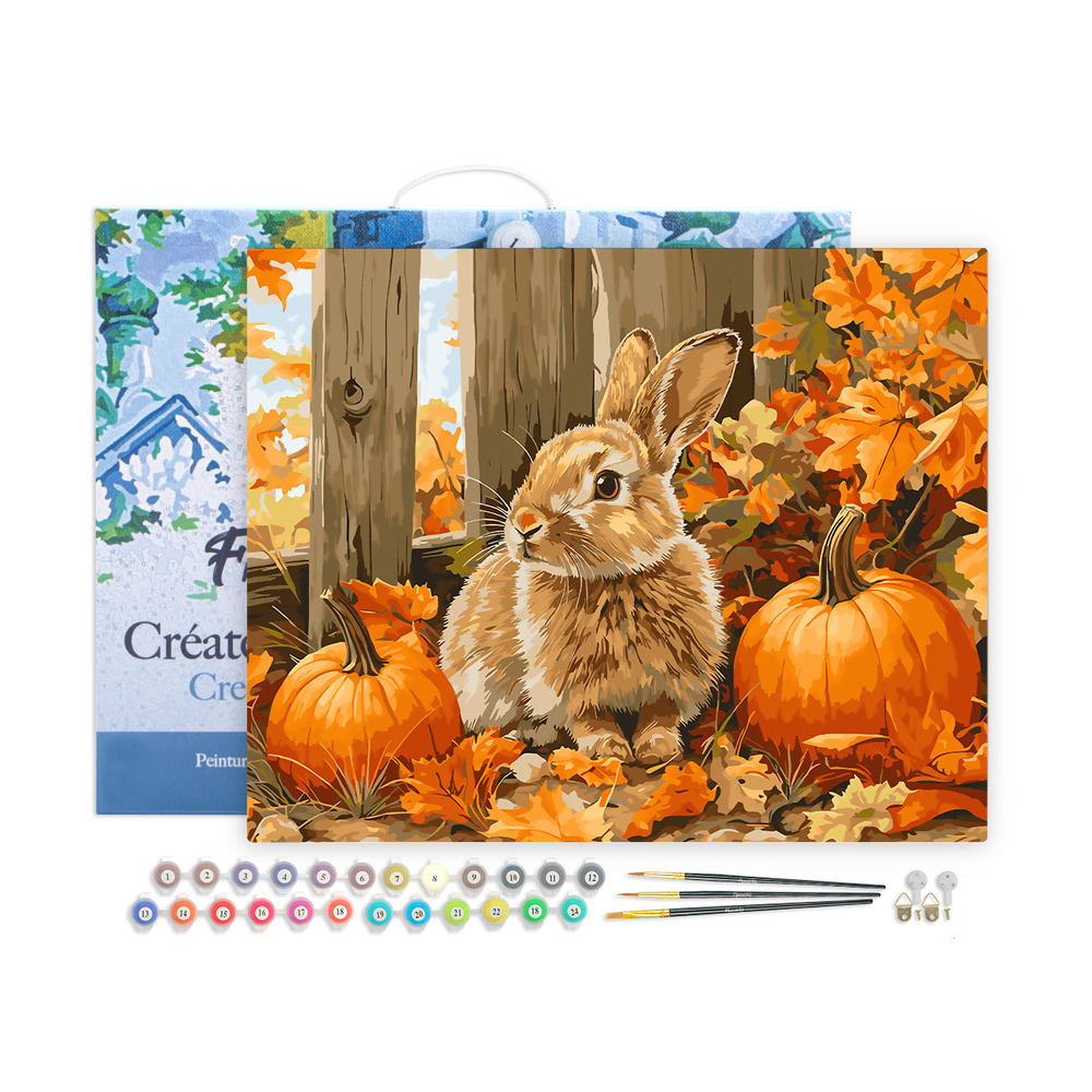 Kit de peinture par numéro 'Lapin et citrouilles' - L.40xl.50cm