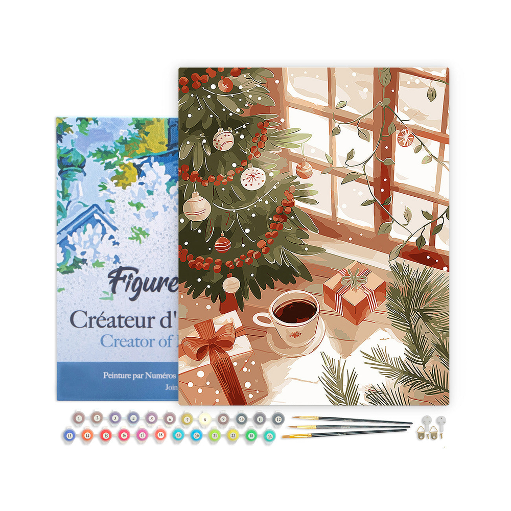 Kit de peinture par numéro 'Matinée de Noël' - L.50xl.40cm