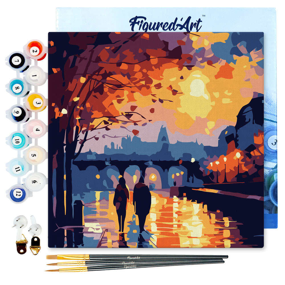 Mini kit de peinture par numéro 'Nuit romantique' - L.20xl.20cm