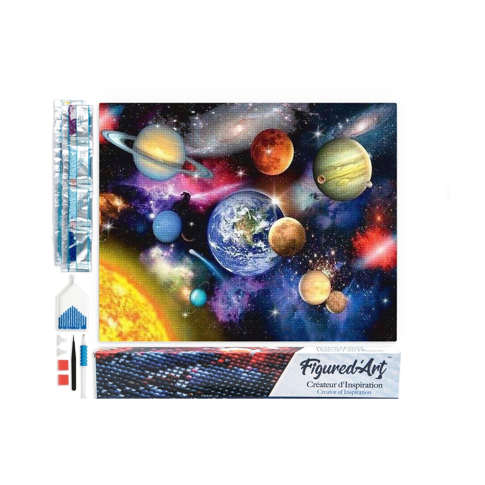 Kit de broderie diamant 'Planètes' - L.40xl.50cm