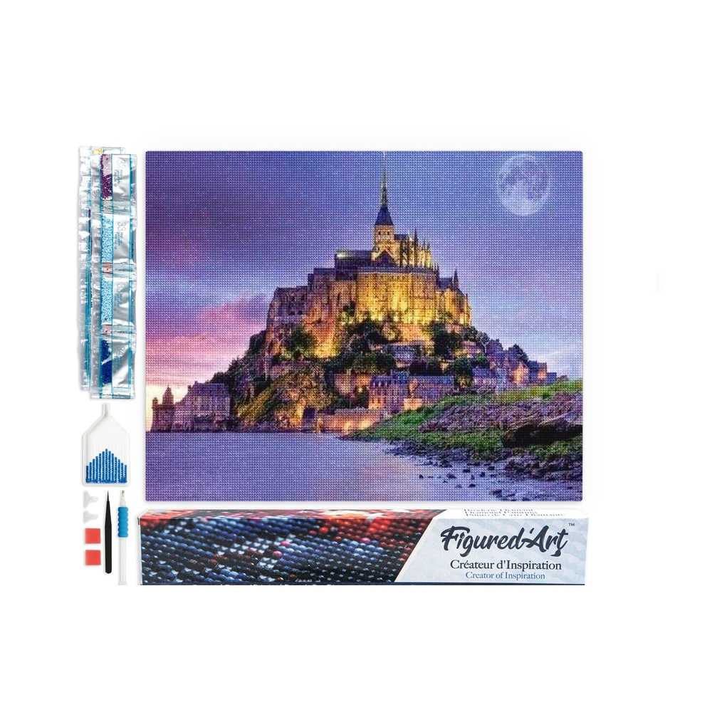 Kit de broderie diamant 'Mont-Saint-Michel' - L.40xl.50cm