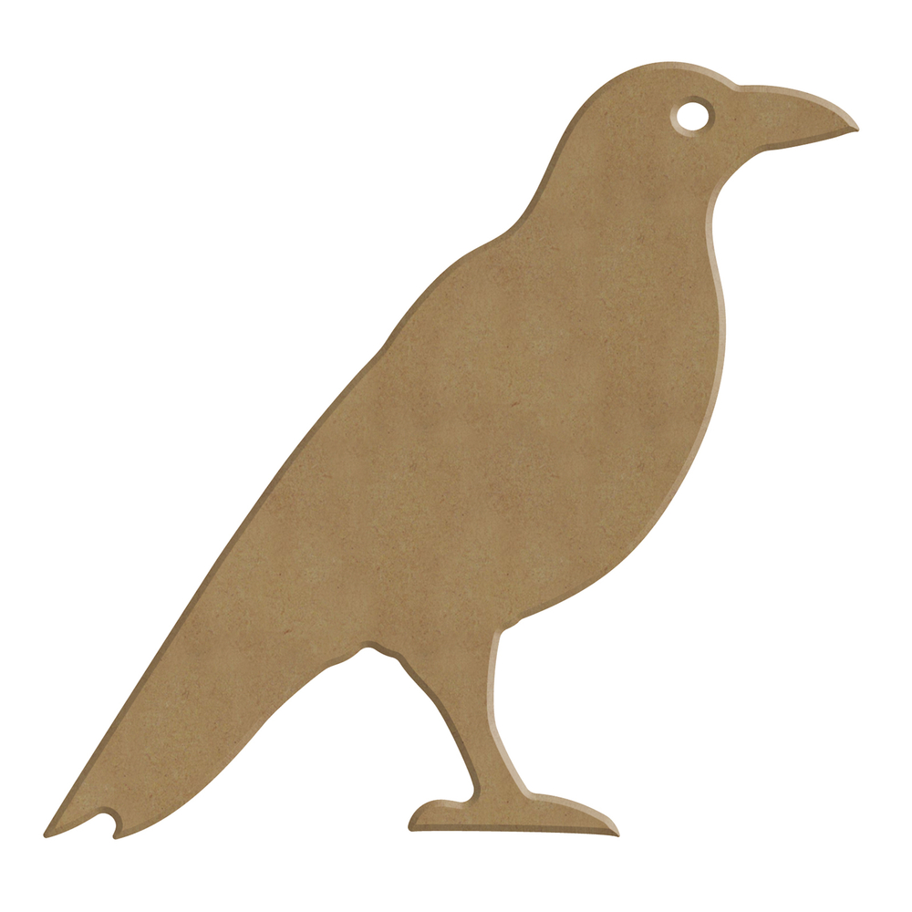 Décoration Halloween : corbeau DIY en bois - L.12xH.13cm