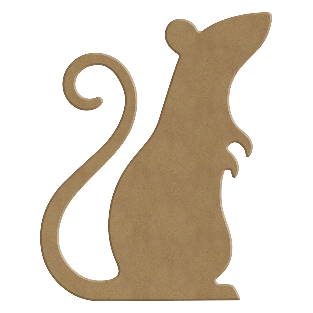 Décoration Halloween : rat DIY en bois - L.13xH.16cm