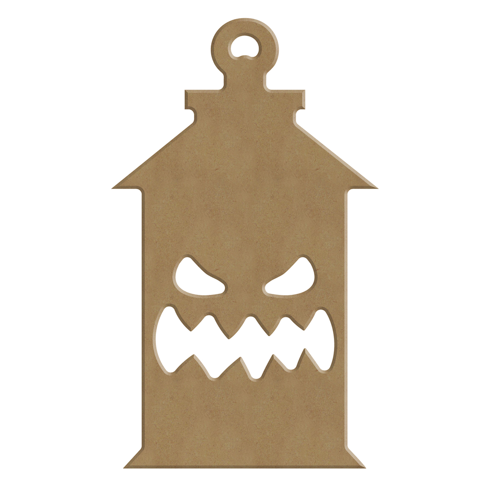 Décoration Halloween : lanterne hantée DIY en bois - L.10xH.16cm