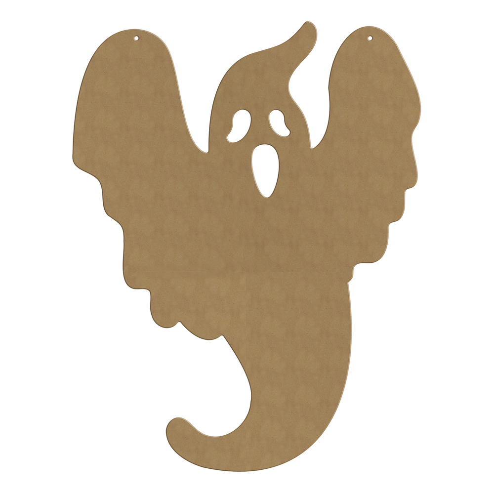 Support Halloween à décorer : fantôme Boo, coloris naturel - 36x36cm