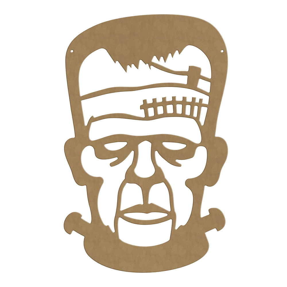 Support à décorer : tête Frankenstein, coloris naturel - 29x49cm