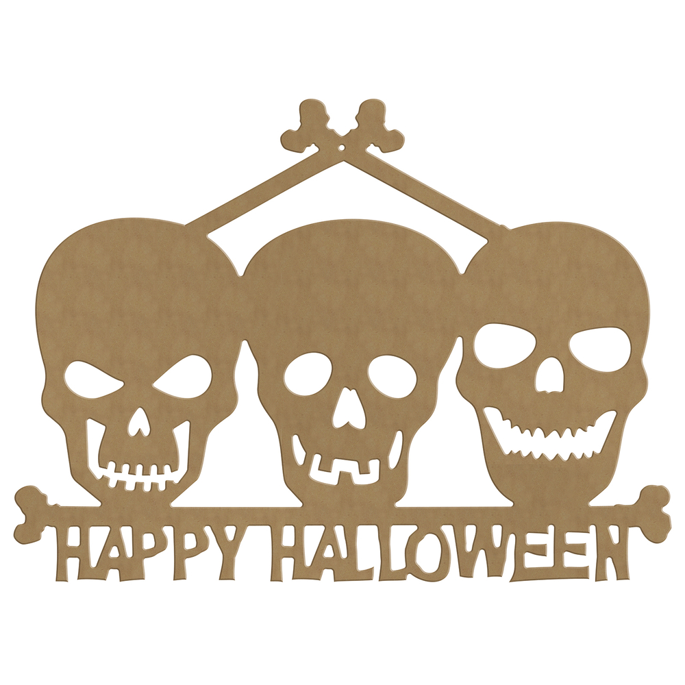 Support à décorer DIY : trio têtes de mort - 49x36cm