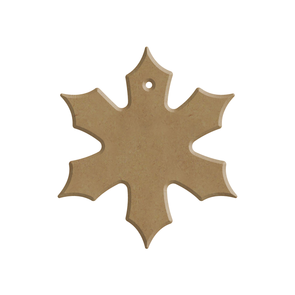 Support à décorer DIY : flocon en bois, coloris naturel - 6x6cm