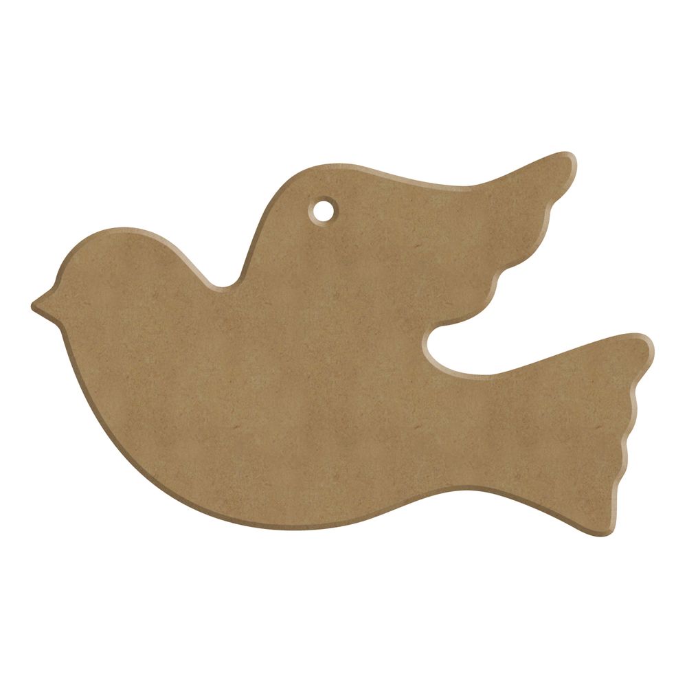 Support à décorer DIY : colombe en bois, coloris naturel - L.8xl.12cm