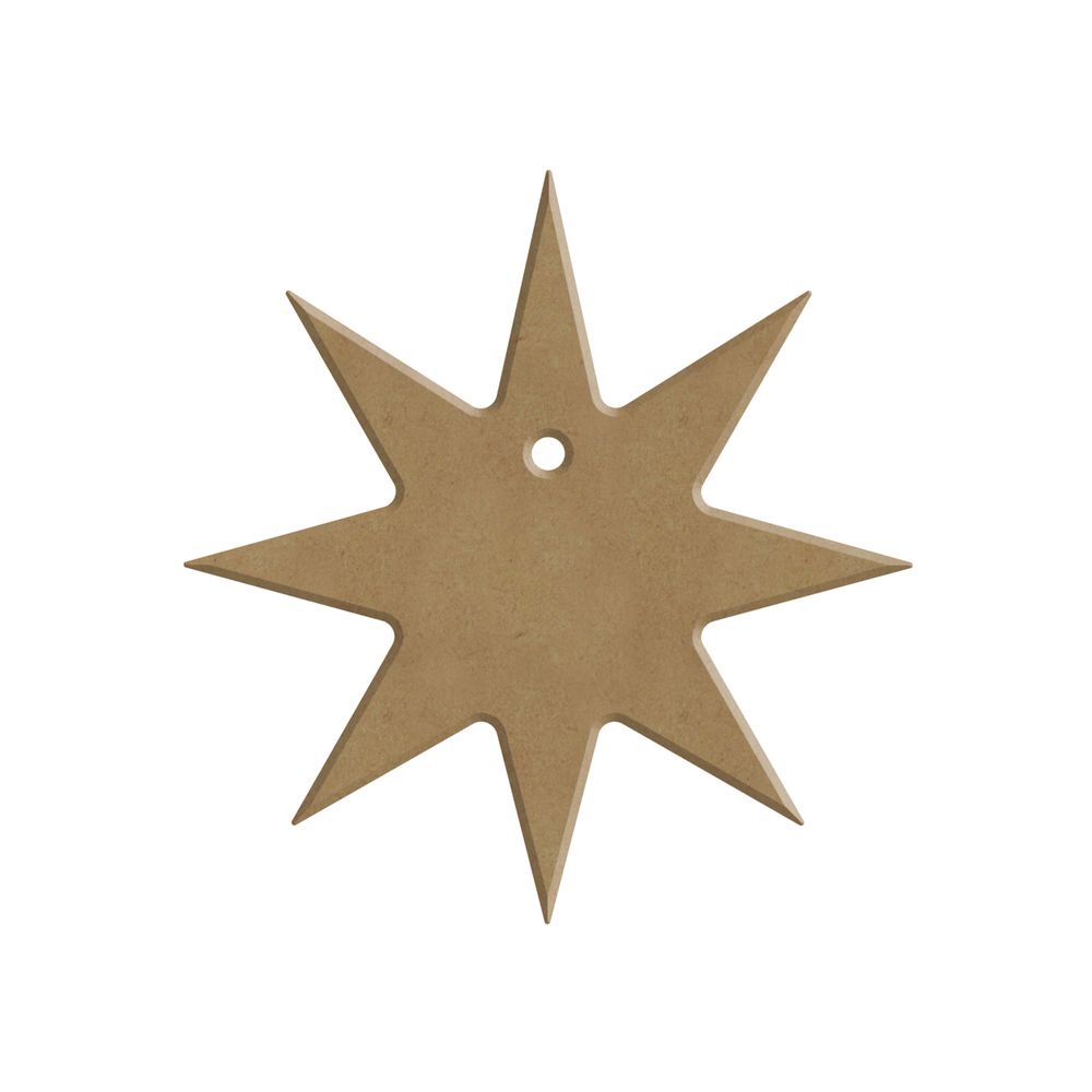 Support à décorer DIY : grande étoile en bois, coloris naturel - 9x9cm