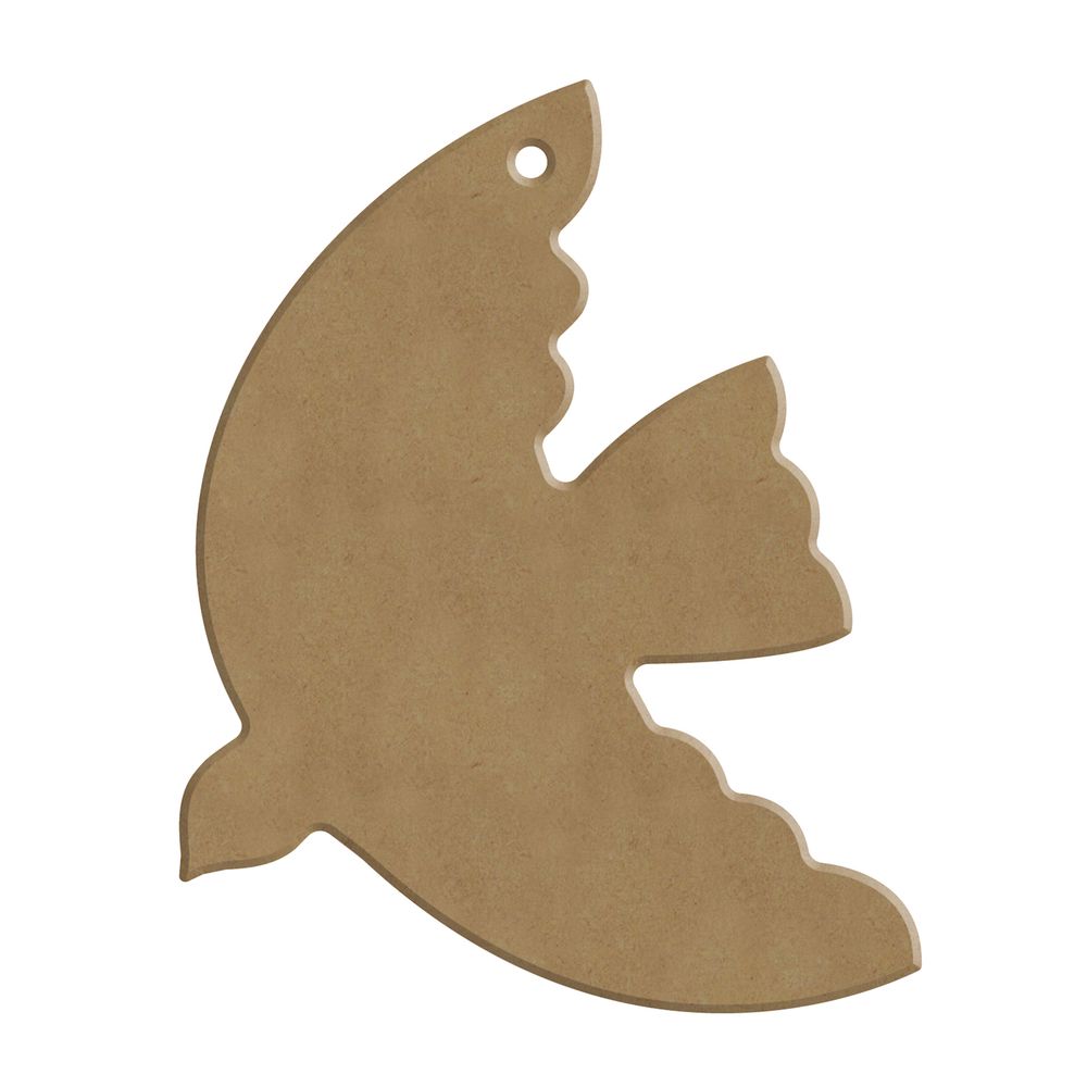 Support à décorer : grande colombe en bois - L.12xl.9cm
