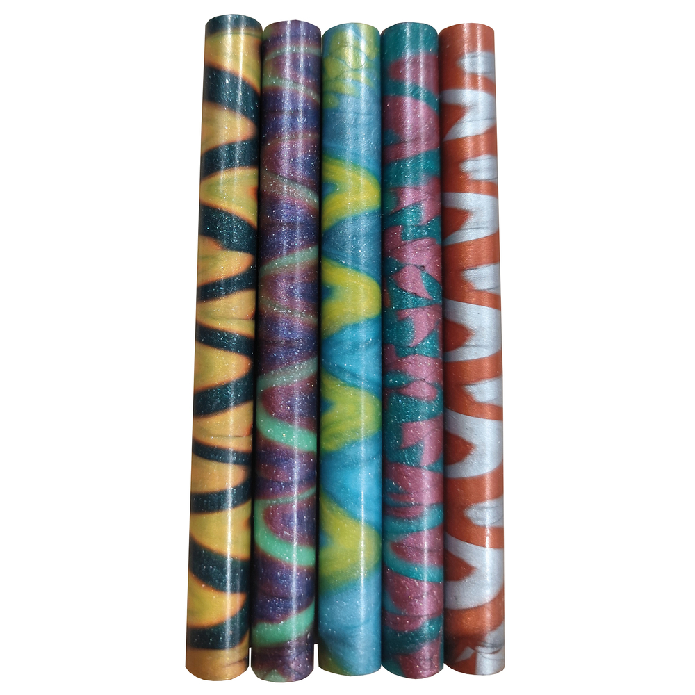 5 bâtons de cire à cacheter, effet marbré caméléon - H.11,5cm