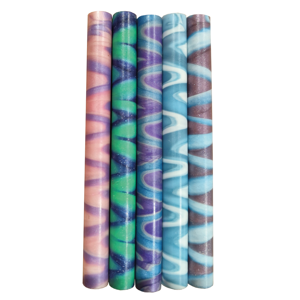 5 bâtons de cire à cacheter, effet marbré aurore - H.11,5cm