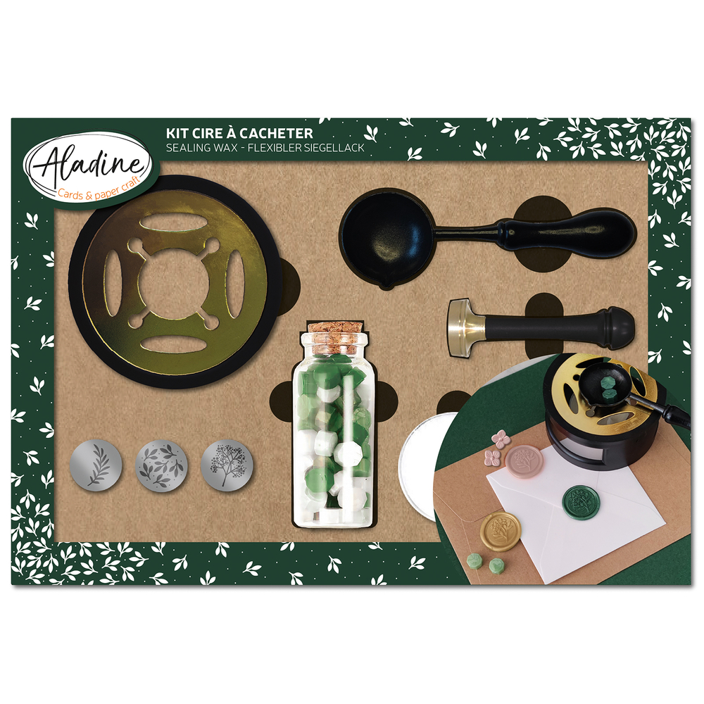 Kit cire à cacheter, thème nature - 9 pièces