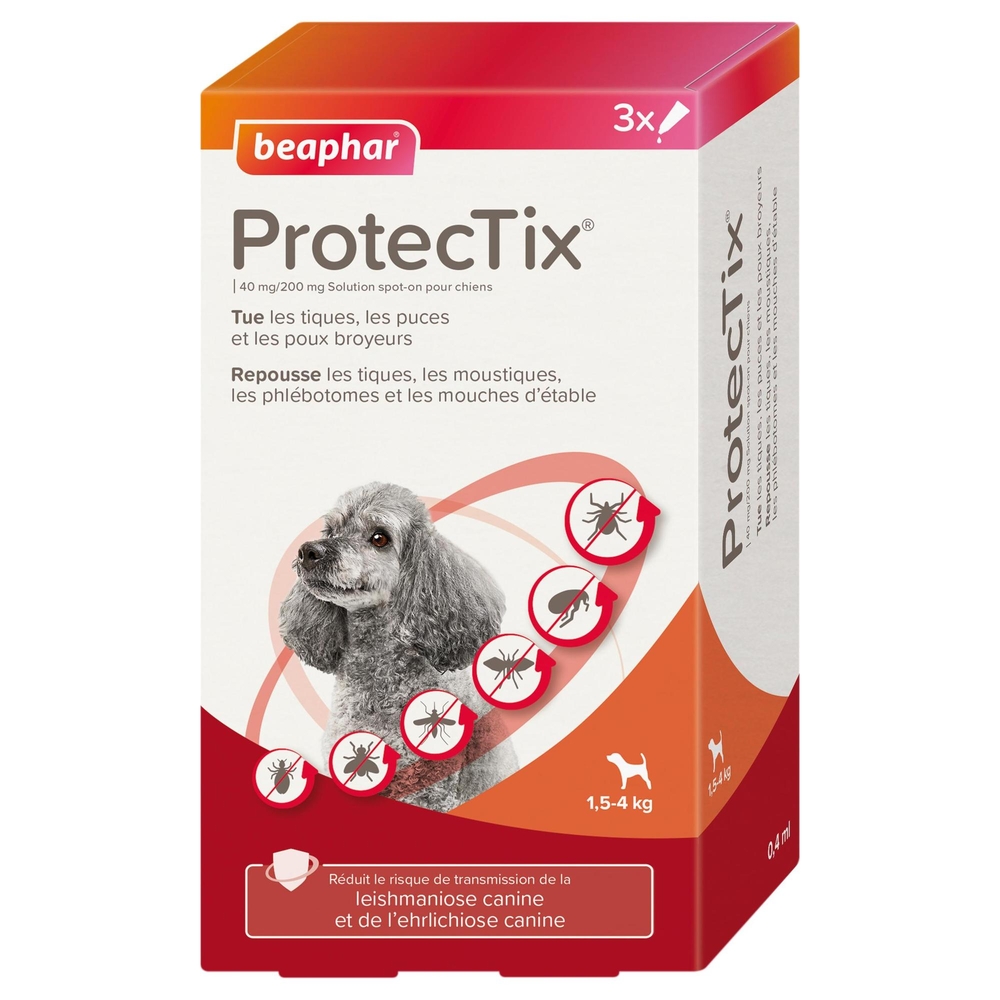 ProtecTix 40 mg/200 mg pour chien jusqu’à 4 kg - 3x0,4 ml