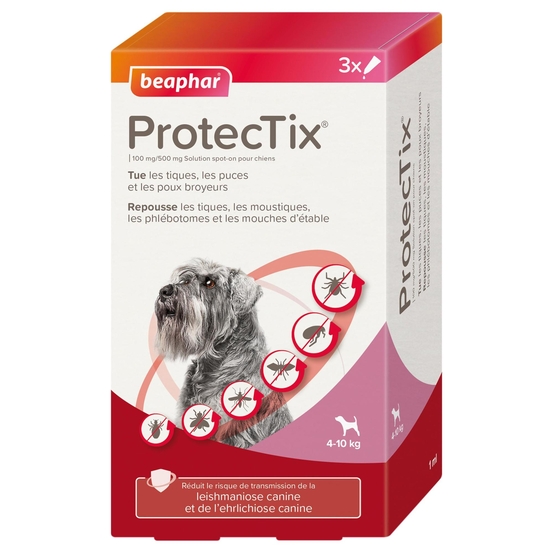 ProtecTix 100 mg/500 mg pour chien entre 4 et 10 kg - 3 x 1 ml