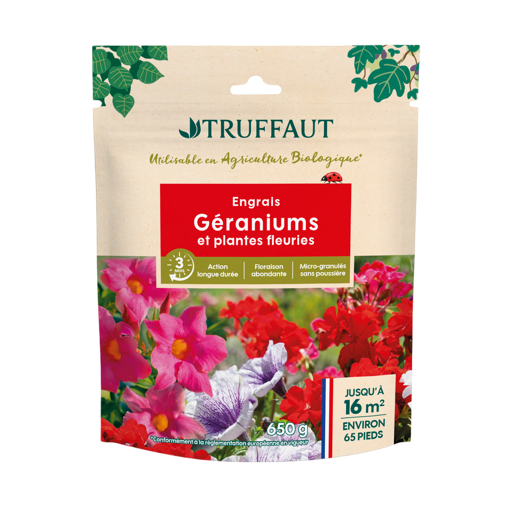 Engrais géraniums, plantes fleuries - 650Gr
