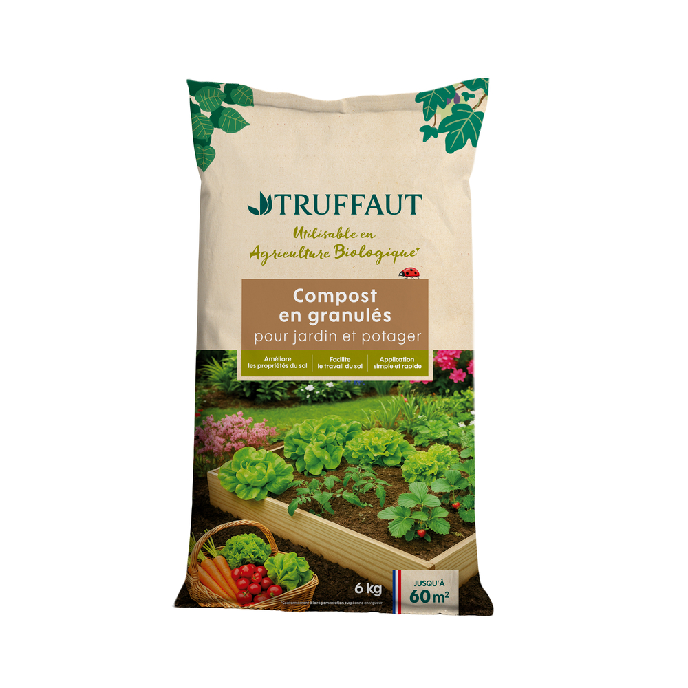 Compost en granulés pour jardin et potager - 6Kg
