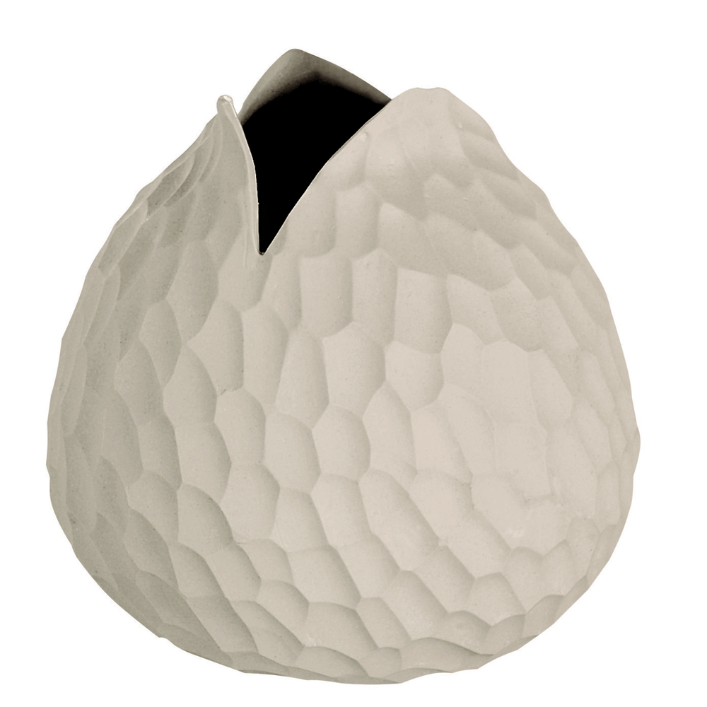 Vase organique bombé, coloris grès - D.10cm