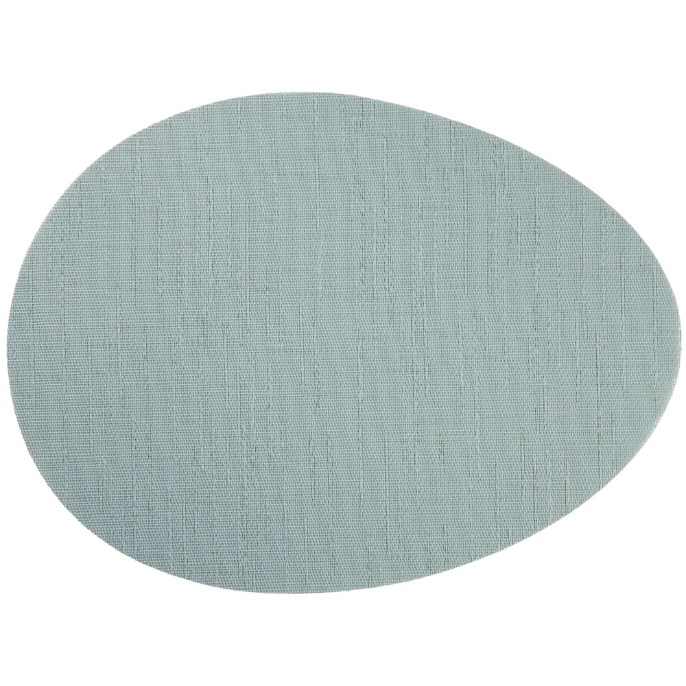 Set de table arrondi, coloris blanc bleuté - L.45xl.35cm