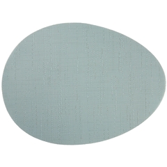 Set de table arrondi, coloris blanc bleuté - L.45xl.35cm